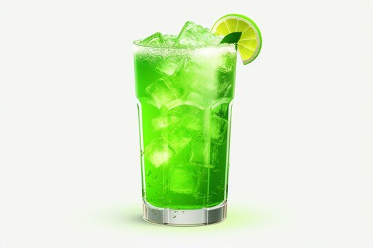 St. Patrick's Day beverage with a green tint, on a transparent background. Generative AI
