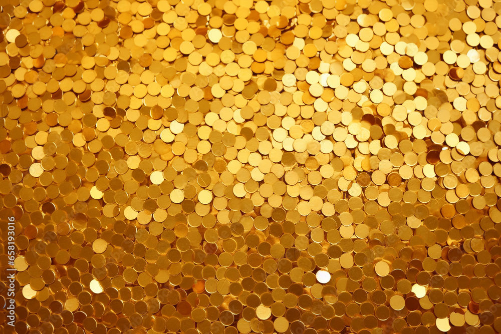 Canvas Prints illustration of gold sparkles background. created with generative ai