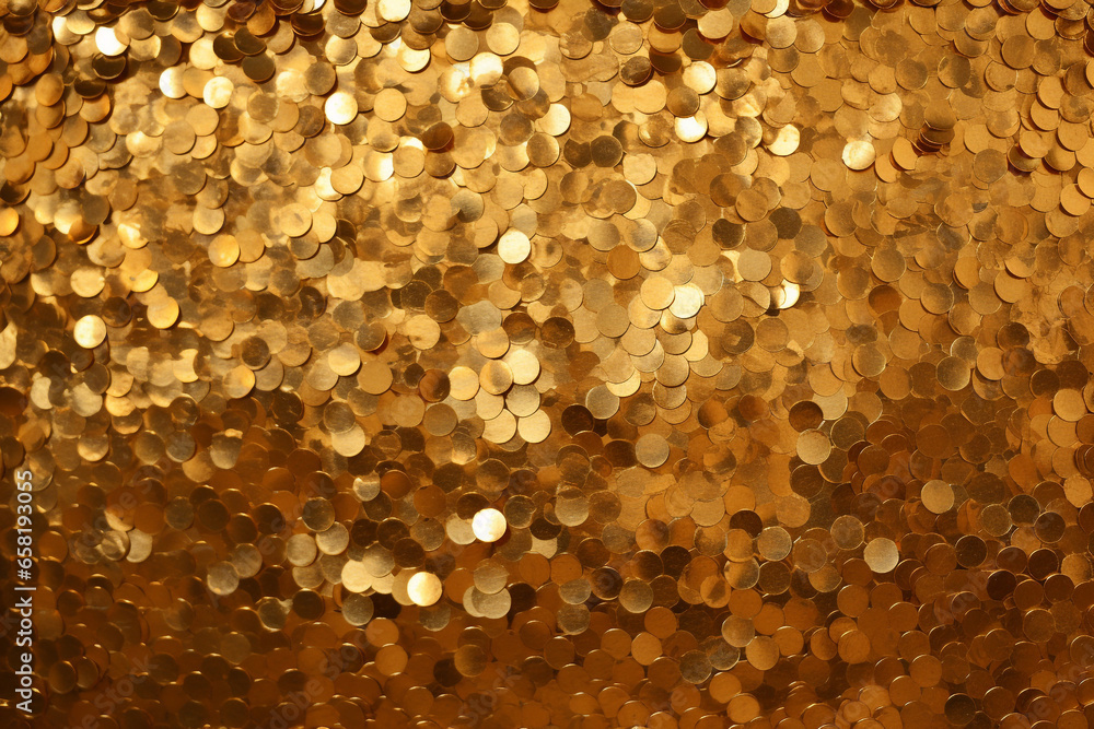 Canvas Prints illustration of gold sparkles background. created with generative ai