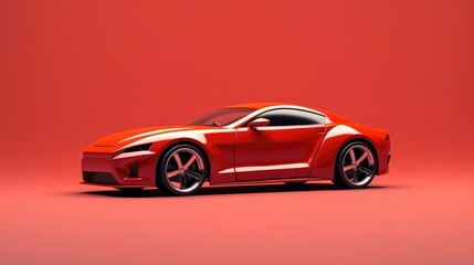 3d Illustration Simple Sport Car Isolated Background