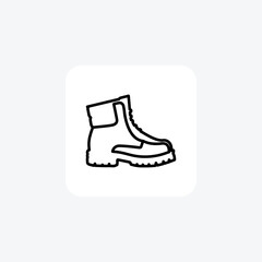 Orange Work Boots Shoes and footwear Flat Color Icon set isolated on white background flat color vector illustration Pixel perfect