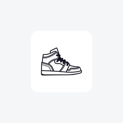 High-Top Sneakers white Shoes and footwear Flat Color Icon set isolated on white background flat color vector illustration Pixel perfect