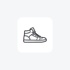 High-Top Sneakers Shoes and footwear Flat Color Icon set isolated on white background flat color vector illustration Pixel perfect