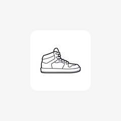 Yellow High-Top Sneakers Shoes and footwear Flat Color Icon set isolated on white background flat color vector illustration Pixel perfect