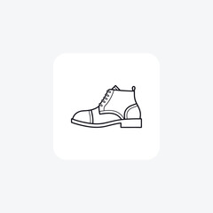 White Monk Strap Boots Shoes and footwear Flat Color Icon set isolated on white background flat color vector illustration Pixel perfect