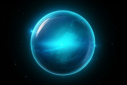 Isolated Uranus on transparent background. Generative AI