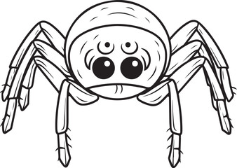 Black spider silhouette scary big spider isolated on white background close-up spider poisonous insect spider vector icon