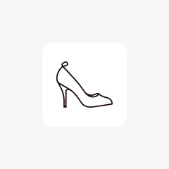 Stiletto Heel Women's Shoes and footwear line Icon set isolated on white background line  vector illustration Pixel perfect