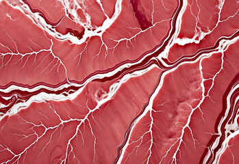 Burgundy marble background. Burgundy marble background with streaks and white lines. Generative AI
