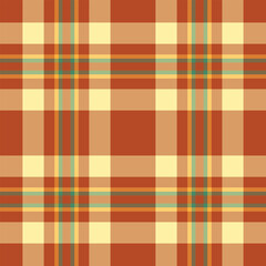 Pattern textile check of seamless tartan vector with a fabric plaid background texture.