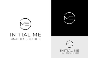 Minimalist Initial Letter M E ME Global Management Consulting Career Logo Design Branding Template