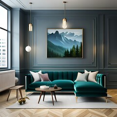 3d render of a modern living room