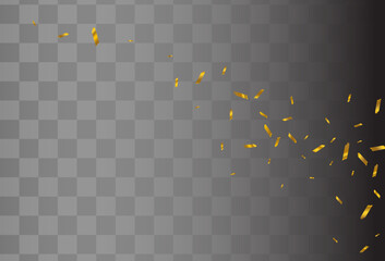 Golden Dust Vector Transparent Background. Gold