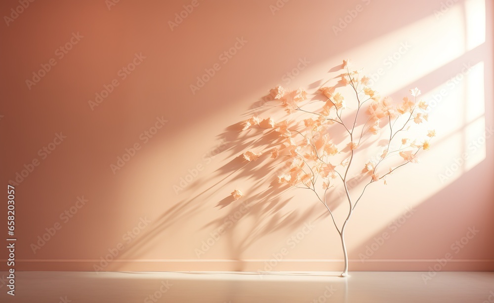 Poster abstract pink gradient studio background for product presentation. empty room with window shadows, f