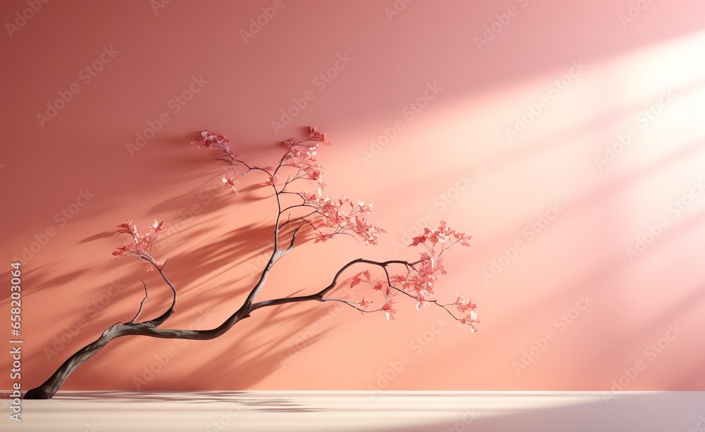 Poster abstract pink gradient studio background for product presentation. empty room with window shadows, f