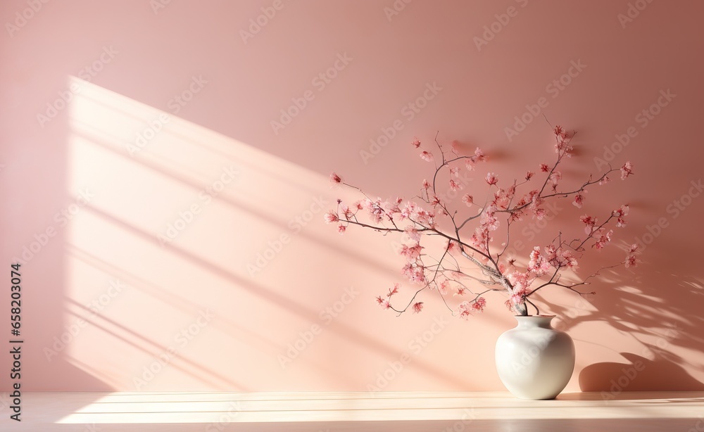 Poster abstract pink gradient studio background for product presentation. empty room with window shadows, f