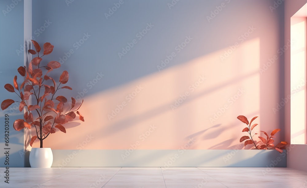 Poster abstract pink gradient studio background for product presentation. empty room with window shadows, f