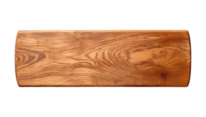 wooden cutting board isolated on transparent background cutout