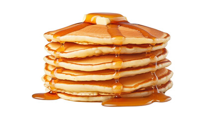 stack of pancakes isolated on transparent background cutout