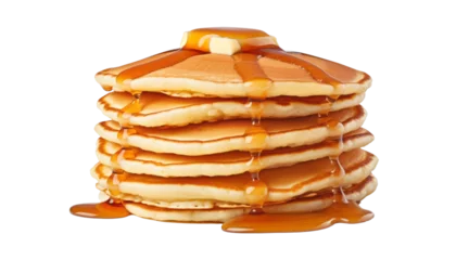 Foto op Plexiglas stack of pancakes isolated on transparent background cutout © Papugrat