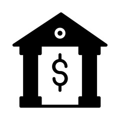 Office Bank Building Icon Solid