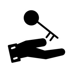 Hand Key Lock Solid Icon