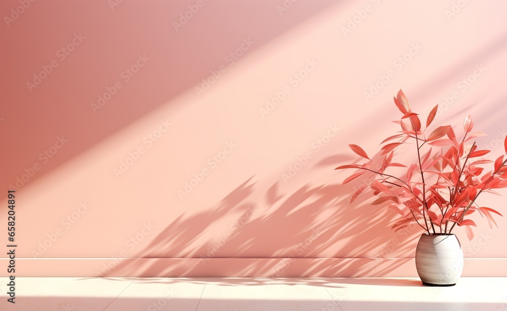Poster abstract pink gradient studio background for product presentation. empty room with window shadows, f
