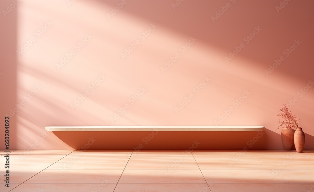 Poster abstract pink gradient studio background for product presentation. empty room with window shadows, f