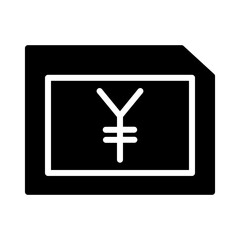 Yen Money Bank Solid Icon