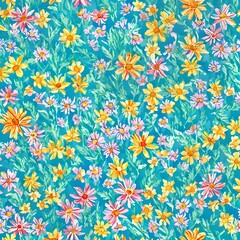 Fototapeta na wymiar pattern background with wild flowers