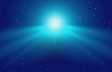 Abstract blue lens flare light 