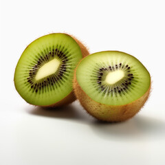 Fototapeta premium Fresh Kiwi on a white background, Generative AI