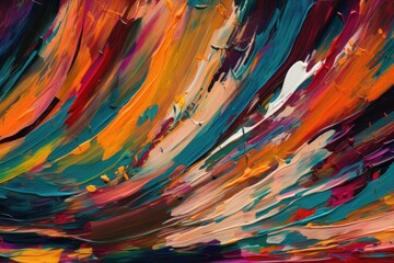 An abstract background image of colorful painted strokes