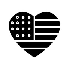 July Flag Day Solid Icon