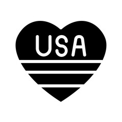 July Love Usa Solid Icon