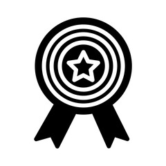 July Ribbon Star Solid Icon