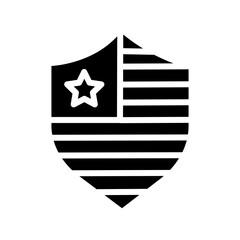 Shield Day July Solid Icon
