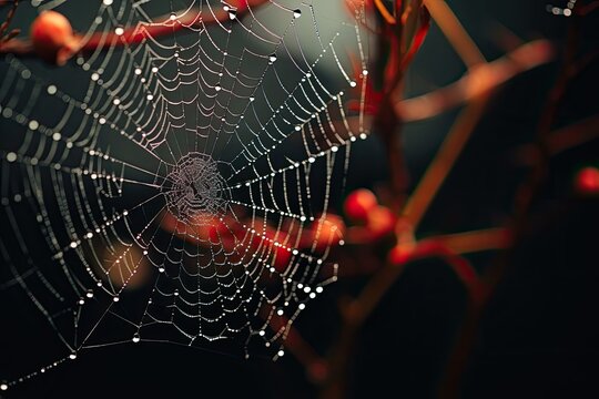macro photographs of spiders and webs