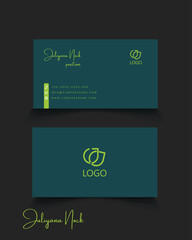 Naklejka na ściany i meble Modern creative business card and name card, horizontal simple clean template vector design, layout in rectangle size