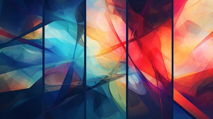 An abstract work of art has five patterns beautiful image Ai generated art - Powered by Adobe