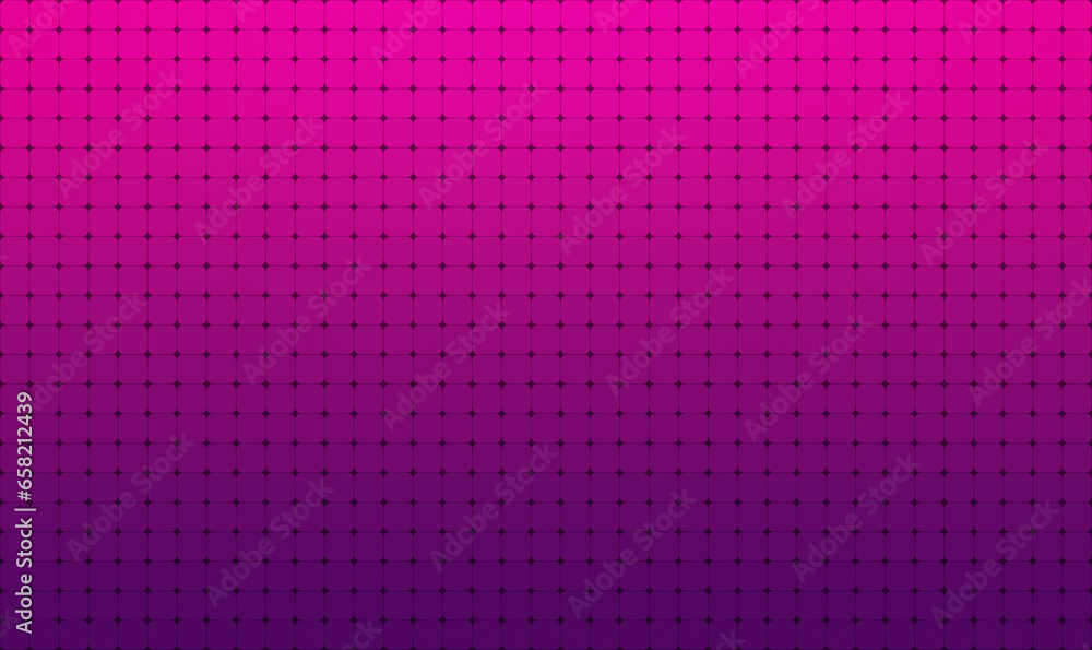 Poster abstract grid background of rounded vibrant pink and purple squares with color gradient. high resolu