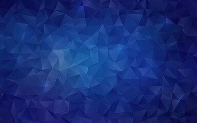 Obraz premium Blue polygon vector pattern background with color gradient. Abstract full frame 3D triangular low poly style background. Copy space.