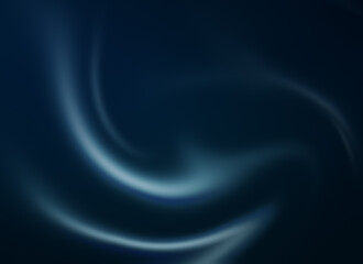 Abstract flowing, liquid, wavy, curved and glowing blue shapes on dark blue background. High resolution full frame blurry and dynamic background.