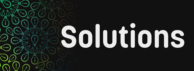 Solutions Dark Colorful Bulbs Circular Text Horizontal 