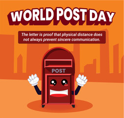 world post day, happy world post day, happy mail box, smile mail box orange