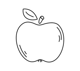 Apple hand drawn line icon, outline fruit vector sign, linear style pictogram isolated on white. Symbol, logo illustration. Editable stroke. Pixel perfect doodle graphics