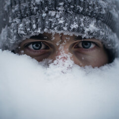 person in snow