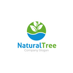 natural tree logo. Green Leaf Logo. 