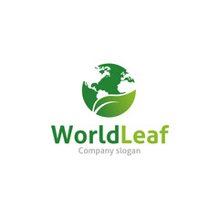 world leaf logo, Go green earth logo,