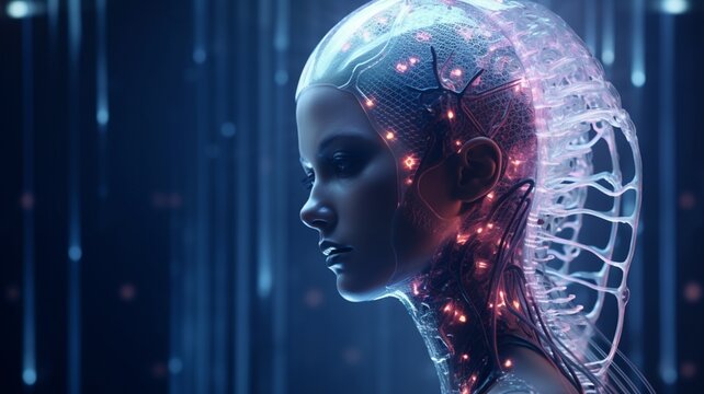 Cybernetic Alien with Jellyfish DNA Reflective Glow DFF Ai generated art